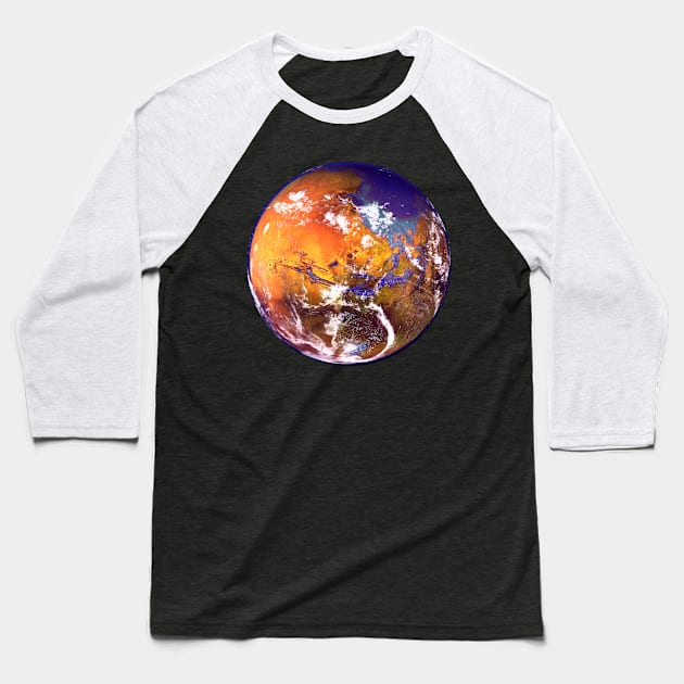 Ancient Mars Rendering Baseball T-Shirt by SPACE ART & NATURE SHIRTS 